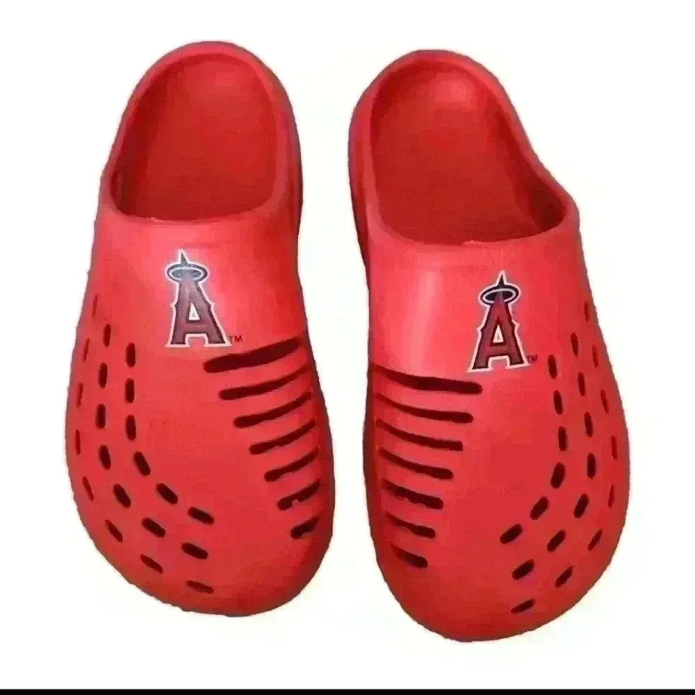 Foco Mens Red Los Angeles Angels Baseball Lightweight Rubber Clogs S (7/8)